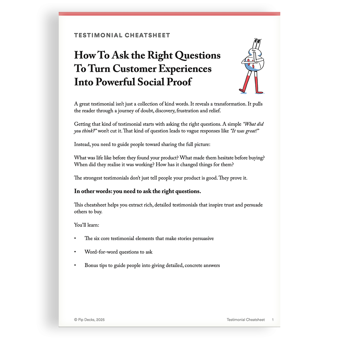 Testimonial Cheat Sheet