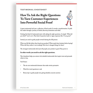 Testimonial Cheat Sheet